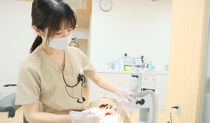 術前クリーニングの様子